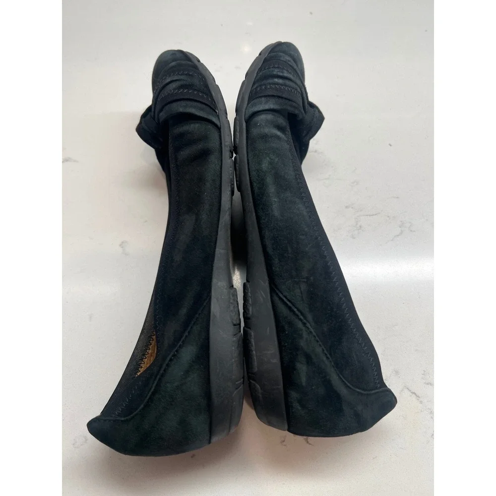 Gabor Hovercraft Black Suede Knotted Bow Ballet Flats Comfort Shoes Womens 7.5